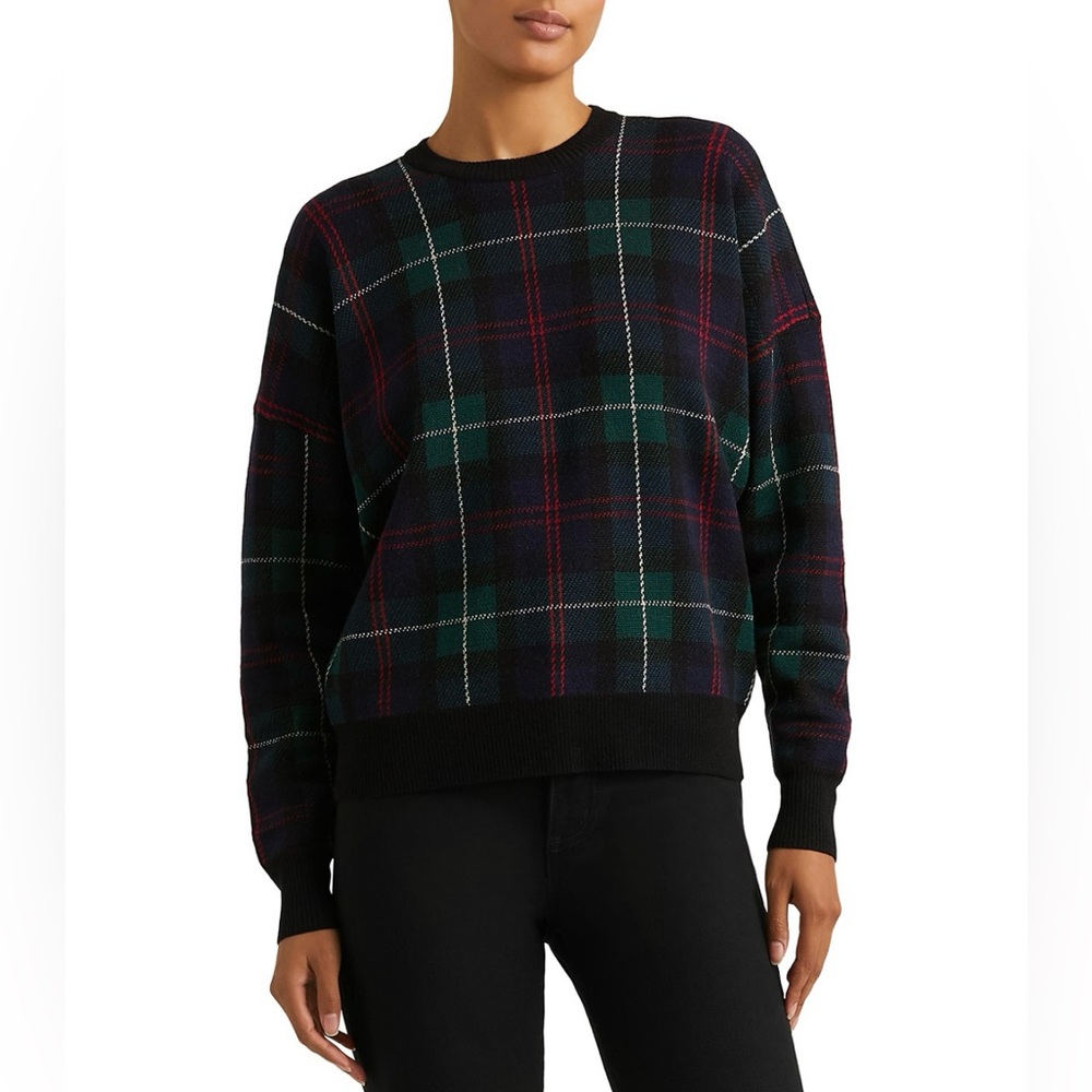 LAUREN RALPH LAUREN Wool Merino Wool Plaid Sweater
